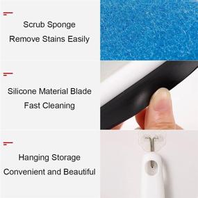 img 1 attached to 🚿 POPGO 2-in-1 Shower Squeegee with Scrub Sponge and Hook - All-Purpose 4.7 inch Blade for Shower Doors, Bathroom, Windows, Glass Door, Washbasin, Kitchen, Mirror, and Car Glass (PGSS509)