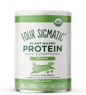 🌿 four sigmatic superfood protein: organic plant-based protein with chaga mushroom & ashwagandha for immune support, muscle repair, and smooth blending - unflavored, 16.7 oz logo