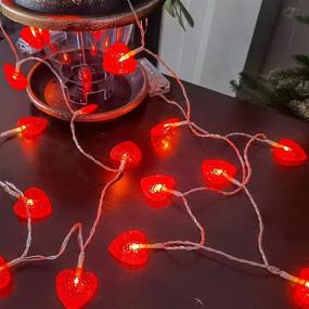 img 2 attached to ❤️ EAMBRITE 10LT Red Heart String Lights Set: Battery Operated for Bedroom, Wedding, Love Anniversary - Pack of 2