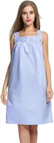 img 4 attached to Hotouch Womens Cotton Sleeveless Nightgown Women's Clothing and Lingerie, Sleep & Lounge