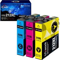 🖨️ uniwork remanufactured 212xl ink cartridge replacement for epson xp-4100 xp-4105 wf-2830 wf-2850 printer tray - 3 pack (1 cyan, 1 magenta, 1 yellow) logo