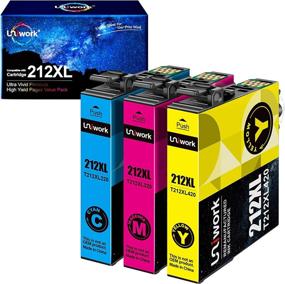 img 4 attached to 🖨️ Uniwork Remanufactured 212XL Ink Cartridge Replacement for Epson XP-4100 XP-4105 WF-2830 WF-2850 Printer Tray - 3 Pack (1 Cyan, 1 Magenta, 1 Yellow)