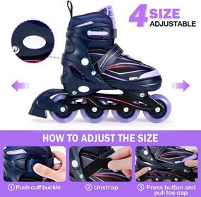 img 3 attached to 🛼 RunRRIn Inline Skates: Adjustable Roller Blades with Light Up Wheels for Kids, Adults, Girls, Boys, and Women