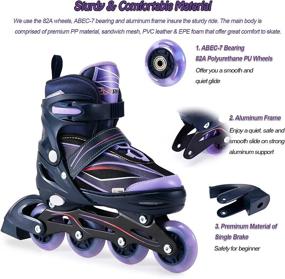 img 1 attached to 🛼 RunRRIn Inline Skates: Adjustable Roller Blades with Light Up Wheels for Kids, Adults, Girls, Boys, and Women