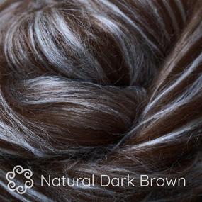 img 2 attached to Luxuriously Soft BABY ALPACA SILK Fiber Blend: Ideal for Spinning, Felting, and Fiber Crafts. Natural Dark Brown Shade