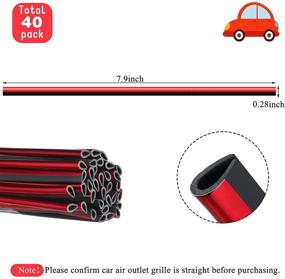 img 3 attached to 🚗 Red U Shape Moulding Trim Strip Line, 40-Piece Car Air Conditioner Vent Outlet Trim Strip, DIY Decoration, Shiny Accessories for Car