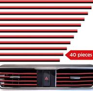 🚗 red u shape moulding trim strip line, 40-piece car air conditioner vent outlet trim strip, diy decoration, shiny accessories for car logo