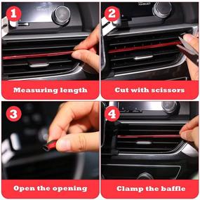 img 1 attached to 🚗 Red U Shape Moulding Trim Strip Line, 40-Piece Car Air Conditioner Vent Outlet Trim Strip, DIY Decoration, Shiny Accessories for Car