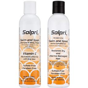 img 4 attached to Revitalize Your Hair and Skin with Solpri Swimmers Chlorine Swim Shampoo Body Wash and Conditioner with Vitamin C (16 Fl Oz Total)