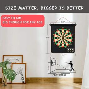 img 1 attached to 🎯 CX L SUM Magnetic Dart Board: Ultimate Indoor and Outdoor Fun for Kids with 12pcs Magnetic Darts - Double Sided, Safe Toy Games and Roll Up Board Game Set - Perfect Gift!