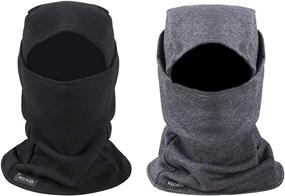 img 4 attached to ❄️ Winter Sports Cap - Warm Fleece Balaclava Windproof Ski Mask for Cold Weather, Motorcycle Hood Warmer, and Face Protection