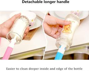 img 1 attached to 🧽 Ultimate Water Bottle Brush Cleaner: Long Handle Sponge Scrub for Baby Bottle, Coffee, Tea, Glass Cup - Pack of 2