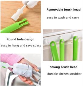 img 3 attached to 🧽 Ultimate Water Bottle Brush Cleaner: Long Handle Sponge Scrub for Baby Bottle, Coffee, Tea, Glass Cup - Pack of 2