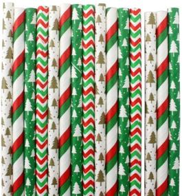 img 2 attached to 🥤 Ipalmay Biodegradable Paper Straws - Disposable Drinking Straw, 7.75 Inches, Red and Green (Pack of 100)