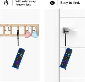 img 1 attached to 📱 Roku Express 3930 (2019) / 3900, Express+ 3910, Premiere 3920 Silicone Remote Case: Protective Cover Skin with Anti-Lost Wrist Strap - Glow Blue