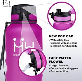 img 2 attached to 🚰 HoneyHolly Water Bottle with Time Marker - 350ml/500ml/800ml/1L - Leakproof, BPA-Free, Reusable Tritan Plastic - Large Sports Water Bottles with Filter - Eco-Friendly for Kids, School, Fitness, Bike, Camping, Hiking