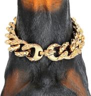 🐶 txprodogchains personality gold chain dog collar: carved cool skulls pattern, 18k stainless steel link chain - hip hop necklace slip collar for big breeds bully pitbull, mastiff logo