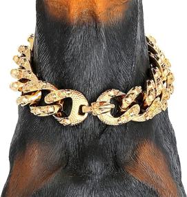 img 4 attached to 🐶 txprodogchains Personality Gold Chain Dog Collar: Carved Cool Skulls Pattern, 18K Stainless Steel Link Chain - Hip Hop Necklace Slip Collar for Big Breeds Bully Pitbull, Mastiff