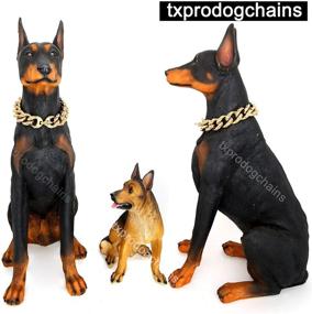 img 3 attached to 🐶 txprodogchains Personality Gold Chain Dog Collar: Carved Cool Skulls Pattern, 18K Stainless Steel Link Chain - Hip Hop Necklace Slip Collar for Big Breeds Bully Pitbull, Mastiff