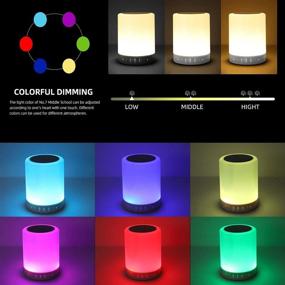 img 3 attached to 🔊 Wireless Bluetooth Speaker with Night Light, Portable Table Lamp Speaker, Touch Control Bedside Light, Outdoor Bluetooth Speakers, Ideal Gifts for Girls, Boys, Babies