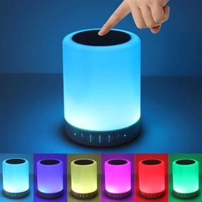 img 4 attached to 🔊 Wireless Bluetooth Speaker with Night Light, Portable Table Lamp Speaker, Touch Control Bedside Light, Outdoor Bluetooth Speakers, Ideal Gifts for Girls, Boys, Babies