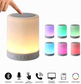 img 1 attached to 🔊 Wireless Bluetooth Speaker with Night Light, Portable Table Lamp Speaker, Touch Control Bedside Light, Outdoor Bluetooth Speakers, Ideal Gifts for Girls, Boys, Babies