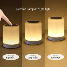 img 2 attached to 🔊 Wireless Bluetooth Speaker with Night Light, Portable Table Lamp Speaker, Touch Control Bedside Light, Outdoor Bluetooth Speakers, Ideal Gifts for Girls, Boys, Babies