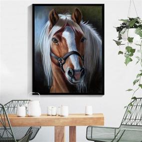 img 2 attached to 🏠 Улучшите свой дом с набором для алмазной живописи 5D для взрослых - квадратная схема, рисунок лошади размером 15.7x19.7 дюйма
