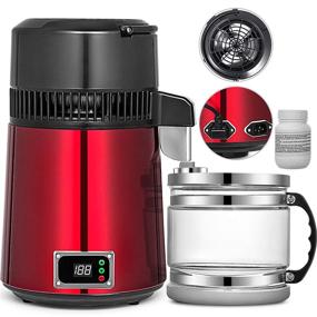 img 4 attached to 🚰 VEVOR Stainless Steel Water Distiller 745W - 1.0 Gallon/4.2 L Home Countertop Kit - Distillation System with Glass Container and Food-Grade Outlet - Digital Panel-Red