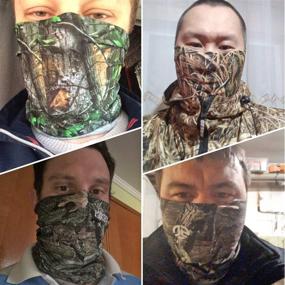 img 1 attached to 🌿 AXBXCX 2 Pack - Camo Print Neck Gaiter Bandana Face Mask UPF 50+ for Outdoor Activities