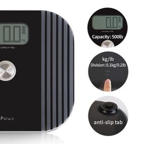 img 1 attached to 🚀 Airscale Bathroom Scale: High Capacity 550lb Weight Tracker with Battery-Free U-Power Technology and Precision Sensors (kgs/lbs) – Black