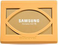 📦 gold external ssd bumper sleeve for samsung t5 portable 250gb, 500gb, 1tb, 2tb usb 3.0 external solid state drives - super strong anti-shock protection against shake, drop, and impact, by alltravel logo