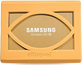 img 3 attached to 📦 Gold External SSD Bumper Sleeve for Samsung T5 Portable 250GB, 500GB, 1TB, 2TB USB 3.0 External Solid State Drives - Super Strong Anti-Shock Protection against Shake, Drop, and Impact, by Alltravel