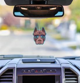 img 3 attached to Pit Bull Scented Dog Car Air Freshener 3 Pack with Essential Oils - Fresh Fresheners