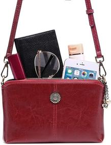 img 3 attached to GOIACII Women's Leather Crossbody Wristlet Handbag: Handbags and Wallets Combo