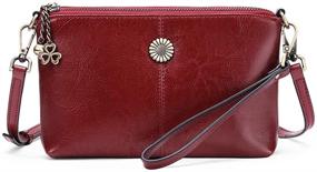 img 4 attached to GOIACII Women's Leather Crossbody Wristlet Handbag: Handbags and Wallets Combo