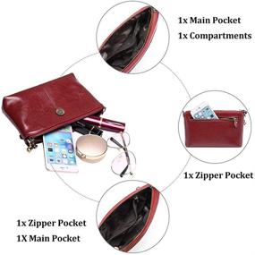 img 2 attached to GOIACII Women's Leather Crossbody Wristlet Handbag: Handbags and Wallets Combo