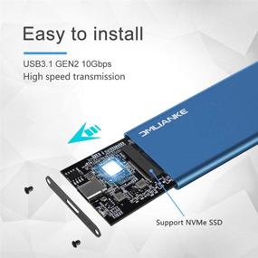 img 2 attached to DMLIANKE M.2 NVME корпус: Портативный чехол USB 3.1 Gen 2 для M.2 NVMe SSD (синий)