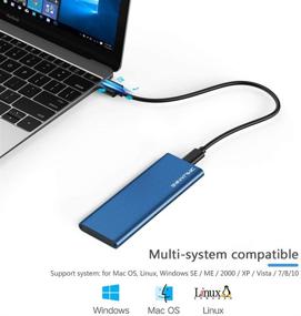 img 1 attached to DMLIANKE M.2 NVME Enclosure: Portable USB 3.1 Gen 2 Case for M.2 NVMe SSD (Blue)