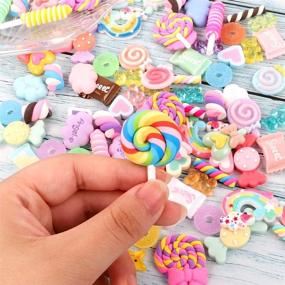 img 2 attached to 🍬 Holicolor 120pcs Slime Charms: Cute Candy Sweets Resin Flatbacks for DIY Crafts, Slime Making, and Scrapbooking
