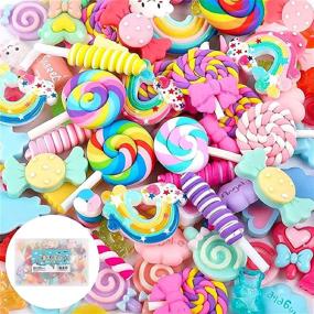 img 4 attached to 🍬 Holicolor 120pcs Slime Charms: Cute Candy Sweets Resin Flatbacks for DIY Crafts, Slime Making, and Scrapbooking