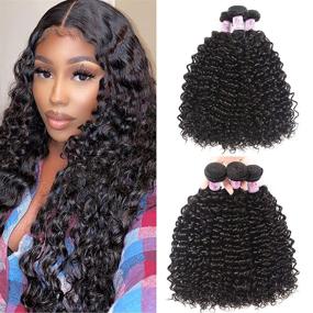 img 4 attached to 💇 Beauty Forever Hair 8A Malaysian Jerry Curly Hair Weave - 3 Bundles 100% Unprocessed Human Virgin Remy Hair | Dyeable Hair Deals Natural Color | 95-100g | 14, 16, 18 Inch