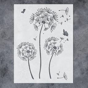 img 4 attached to Dandelion Stencil Large 12x16Inch - Flowers Butterfly Stencils for Painting 🌼 on Wood Walls Canvas Furniture - Reusable Dandelion Wall Stencils by GSS Designs
