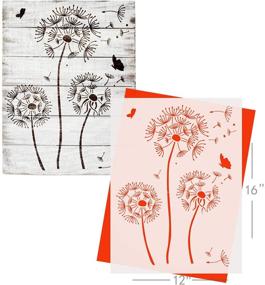 img 3 attached to Dandelion Stencil Large 12x16Inch - Flowers Butterfly Stencils for Painting 🌼 on Wood Walls Canvas Furniture - Reusable Dandelion Wall Stencils by GSS Designs