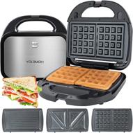 homejoy 3-in-1 waffle maker, sandwich maker & waffle iron: stainless steel, non-stick plates, smart temp control, led indicators | easy clean-up & space saving логотип