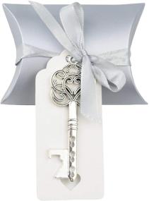 img 4 attached to 🔑 Aokbean 50pcs Vintage Skeleton Key Bottle Openers: Perfect Wedding Favors with Antique Silver Finish