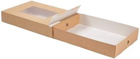 img 2 attached to Grease-Resistant Kraft Paper Catering Trays, 10 Catering Boxes - 17.7 x 12.2 x 3.2 Inches, Recyclable, Window Cover & Side Lock Included - Slide Tek, Inserts Sold Separately