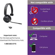 🎧 wireless headset bundle: plantronics voyager 4210 uc with headset advisor wipe logo