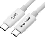 ⚡ белый кабель зарядного адаптера длиной 3 фута usb type-c к usb type-c 3.1 gen1 от amazon basics логотип