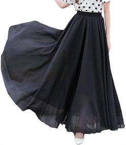 img 4 attached to 👗 Chic Vintage Chiffon Midi Skirts for Women by Afibi